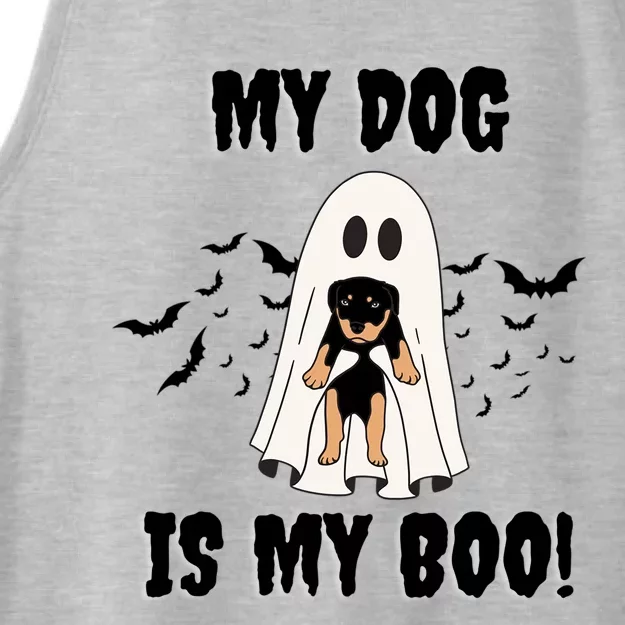 My Dog Is My Boo Ghost Spooky Halloween Dog Lover Groovy Gift Ladies Tri-Blend Wicking Tank