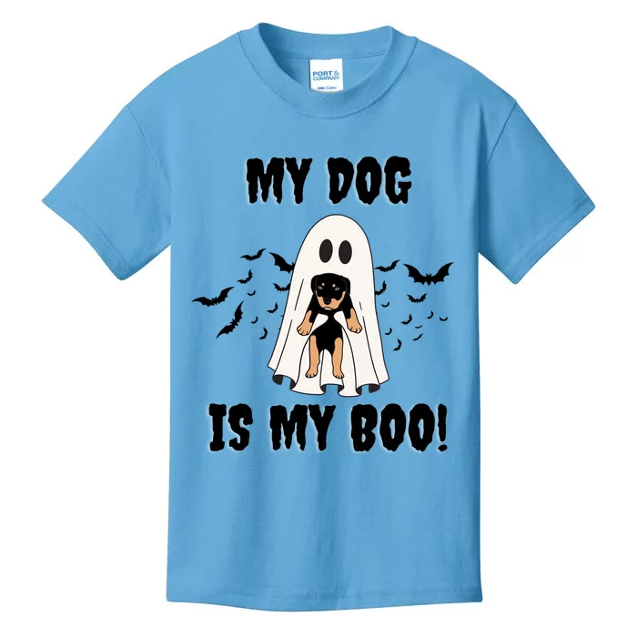 My Dog Is My Boo Ghost Spooky Halloween Dog Lover Groovy Gift Kids T-Shirt