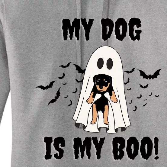 My Dog Is My Boo Ghost Spooky Halloween Dog Lover Groovy Gift Women's Pullover Hoodie