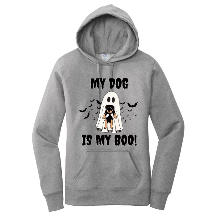 My Dog Is My Boo Ghost Spooky Halloween Dog Lover Groovy Gift Women's Pullover Hoodie