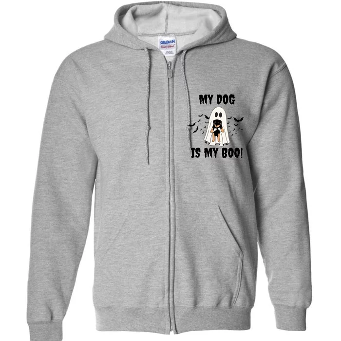 My Dog Is My Boo Ghost Spooky Halloween Dog Lover Groovy Gift Full Zip Hoodie