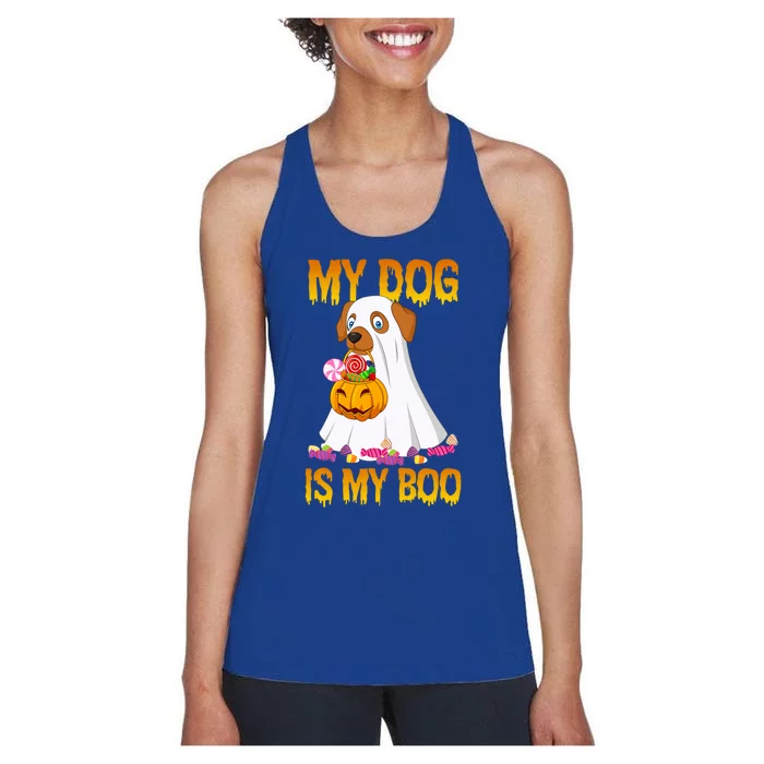 My Dog Is My Boo Halloween Costume Dog Lover Boo Ghost Lover Gift Women's Racerback Tank