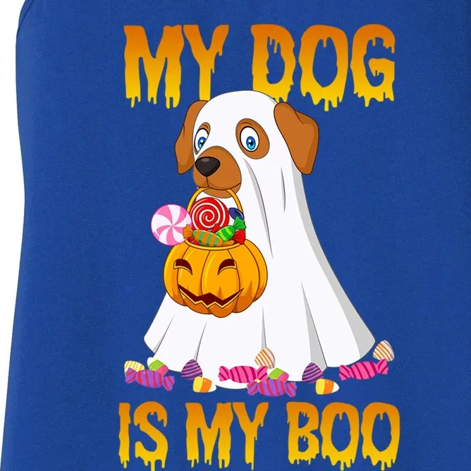 My Dog Is My Boo Halloween Costume Dog Lover Boo Ghost Lover Gift Women's Racerback Tank