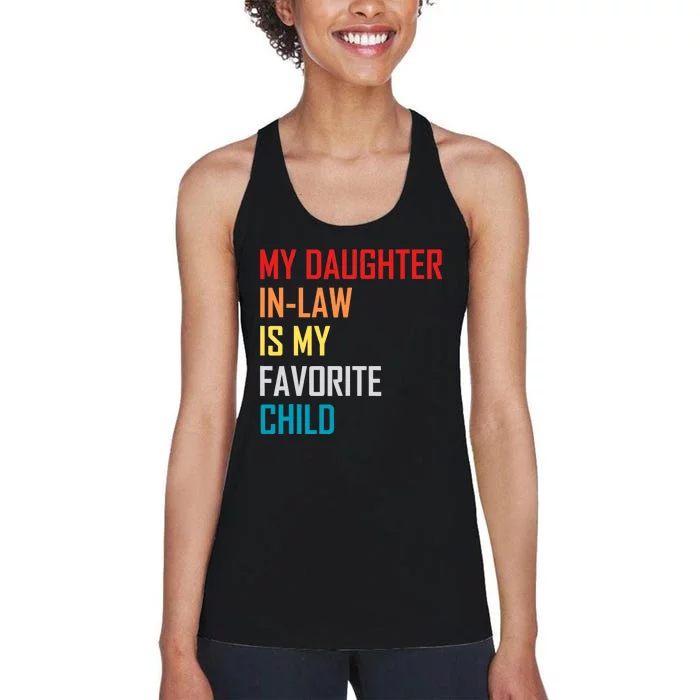 My Daughter In Law Is My Favorite Child Retro Family Humor Women's Racerback Tank