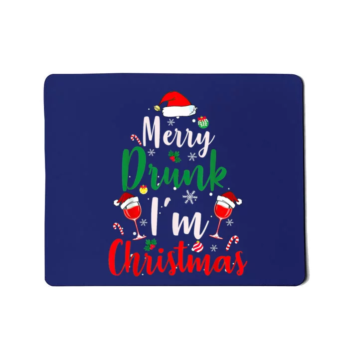 Merry Drunk I'm Christmas Funny Santa Joke Xmas Beer Lover Mousepad