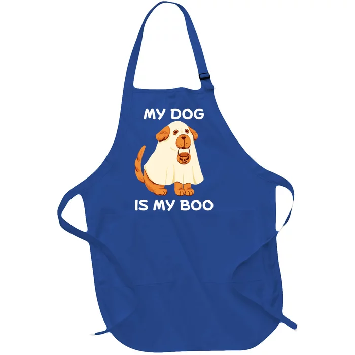 My Dog Is My Boo Happy Halloween Dog Animal Costume Boo Dog Gift Full-Length Apron With Pocket