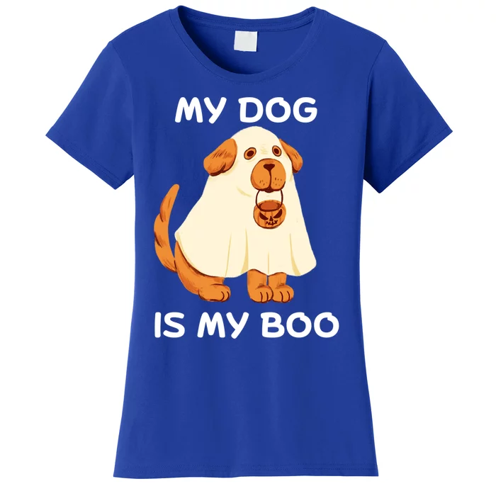 My Dog Is My Boo Happy Halloween Dog Animal Costume Boo Dog Gift Women's T-Shirt