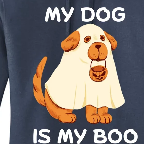 My Dog Is My Boo Happy Halloween Dog Animal Costume Boo Dog Gift Women's Pullover Hoodie