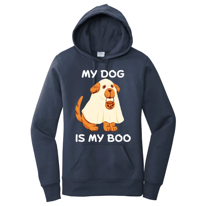 My Dog Is My Boo Happy Halloween Dog Animal Costume Boo Dog Gift Women's Pullover Hoodie