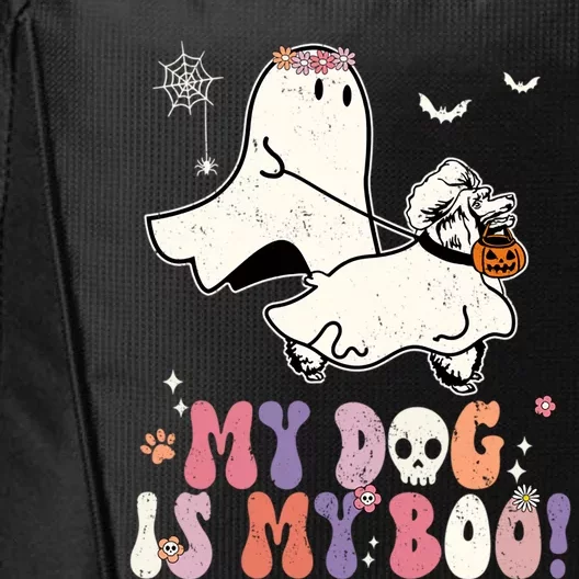 My Dog Is My Boo Poodle Pumpkin Funny Ghost Halloween Cool Gift City Backpack