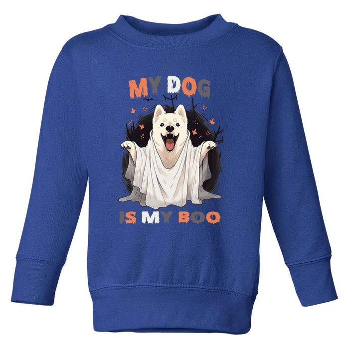 My Dog Is My Boo Spooky Season Ghost Halloween Funny Gift Toddler Sweatshirt