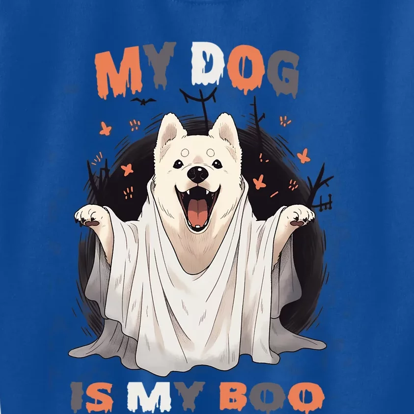 My Dog Is My Boo Spooky Season Ghost Halloween Funny Gift Kids Sweatshirt