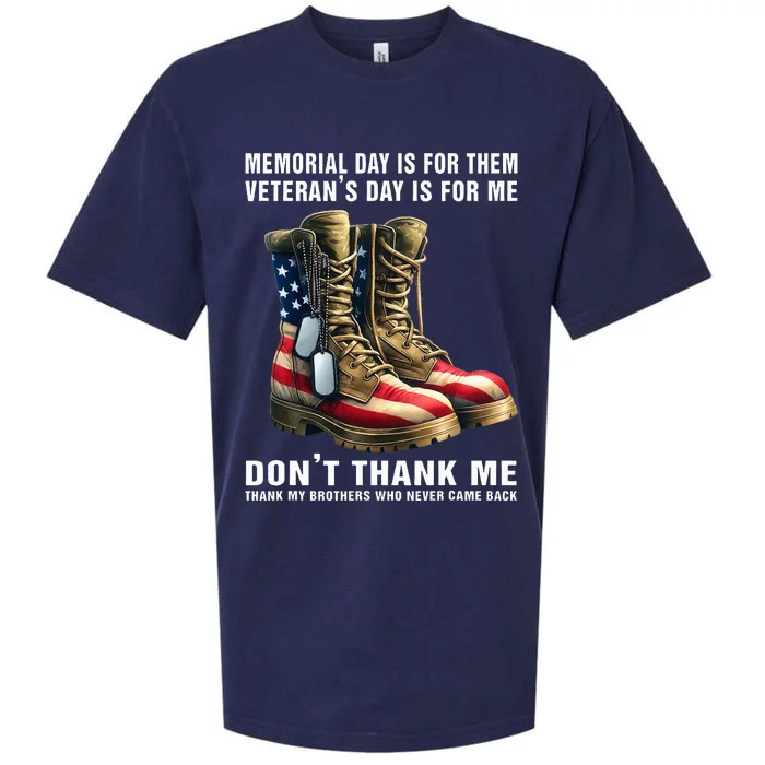 Memorial Day Is For Them VeteranS Day Sueded Cloud Jersey T-Shirt