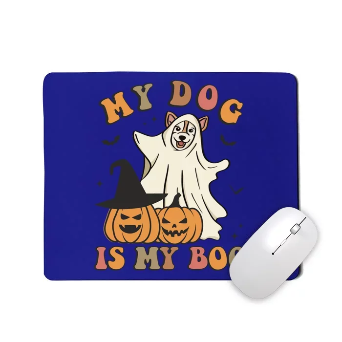 My Dog Is My Boo Spooky Season Ghost Halloween Groovy Retro Gift Mousepad