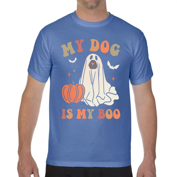 My Dog Is My Boo Spooky Season Ghost Halloween Groovy Meaningful Gift Comfort Colors T-Shirt