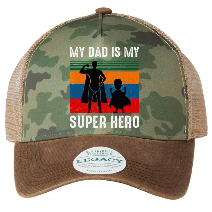 My Dad Is My Super Hero The Company Funny Dad Joke Legacy Tie Dye Trucker Hat