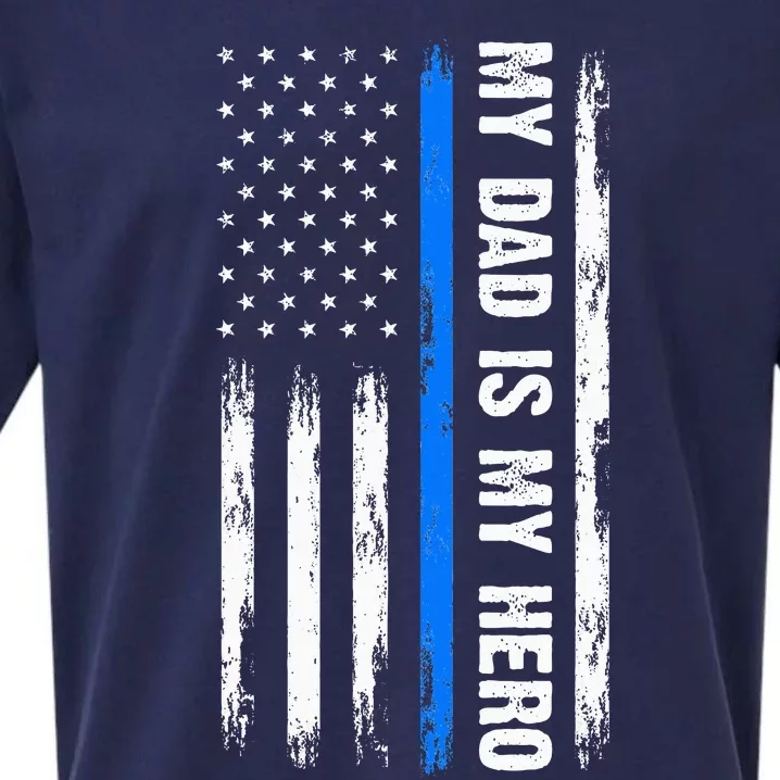 My Dad Is My Hero Father Cops Officer Sueded Cloud Jersey T-Shirt