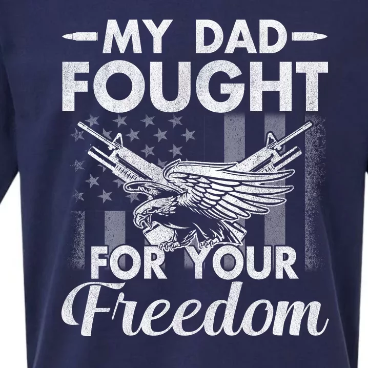 My Dad Is A Veteran Gift For Daughter And Son Sueded Cloud Jersey T-Shirt