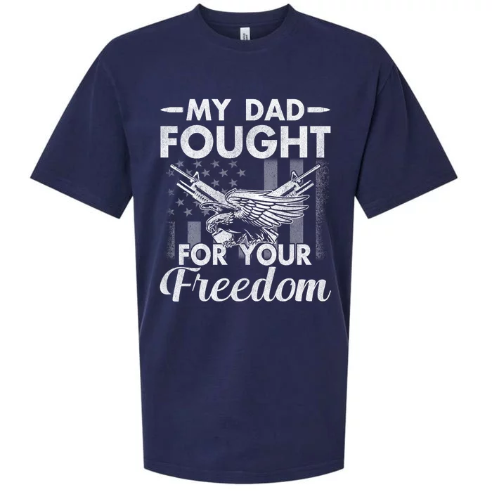 My Dad Is A Veteran Gift For Daughter And Son Sueded Cloud Jersey T-Shirt