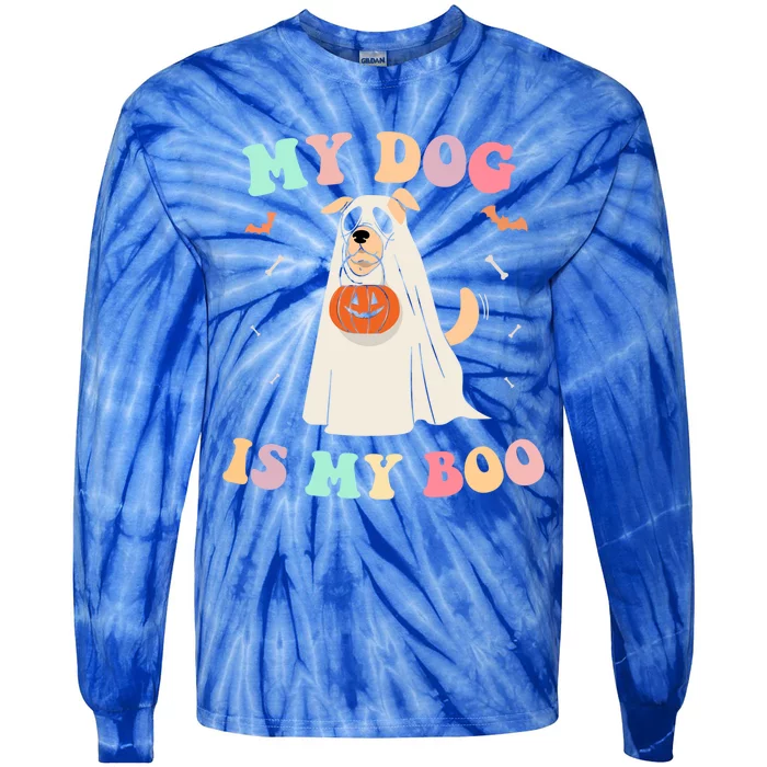 My Dog Is My Boo Spooky Season Ghost Pet Lover Halloween Gift Tie-Dye Long Sleeve Shirt