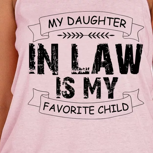 My Daughter In Law Is My Favorite Child Cute Gift Women's Knotted Racerback Tank