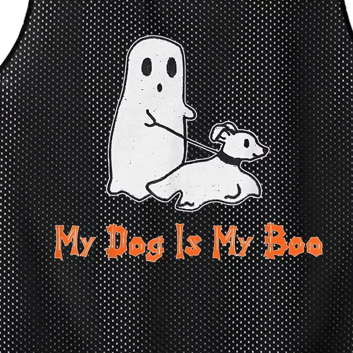 My Dog Is My Boo Ghost Halloween Dog Lover Mesh Reversible Basketball Jersey Tank