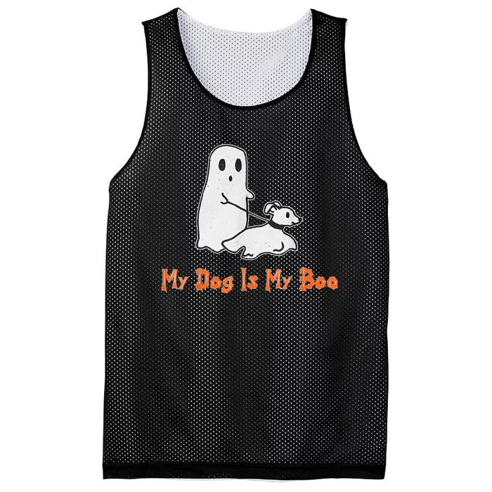 My Dog Is My Boo Ghost Halloween Dog Lover Mesh Reversible Basketball Jersey Tank