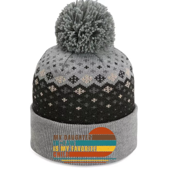 My Daughter In Law Is My Favorite Child Retro Sunset The Baniff Cuffed Pom Beanie