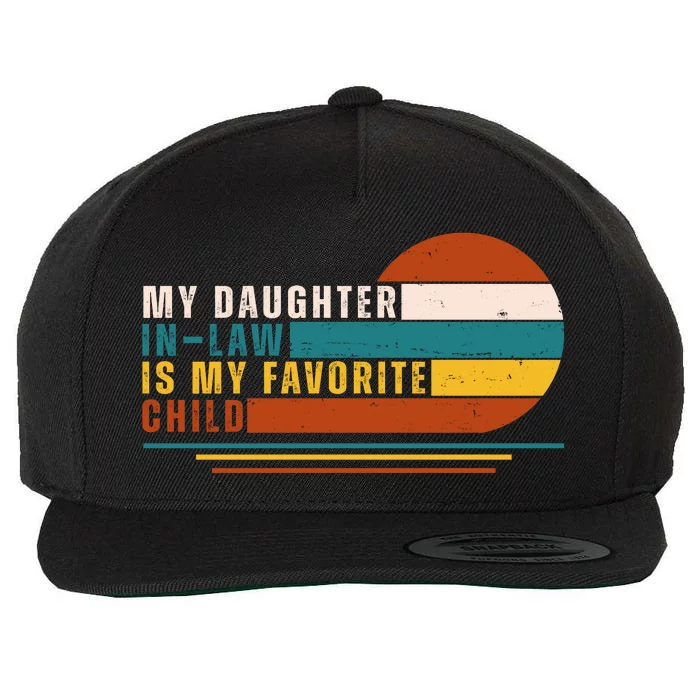 My Daughter In Law Is My Favorite Child Retro Sunset Wool Snapback Cap