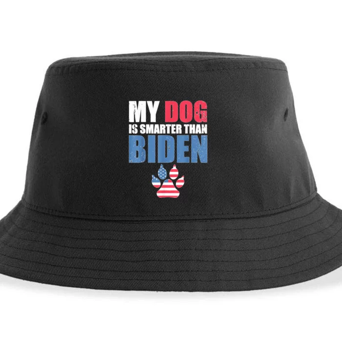 My Dog Is Smarter Than Your President Biden Funny Anti Biden Sustainable Bucket Hat