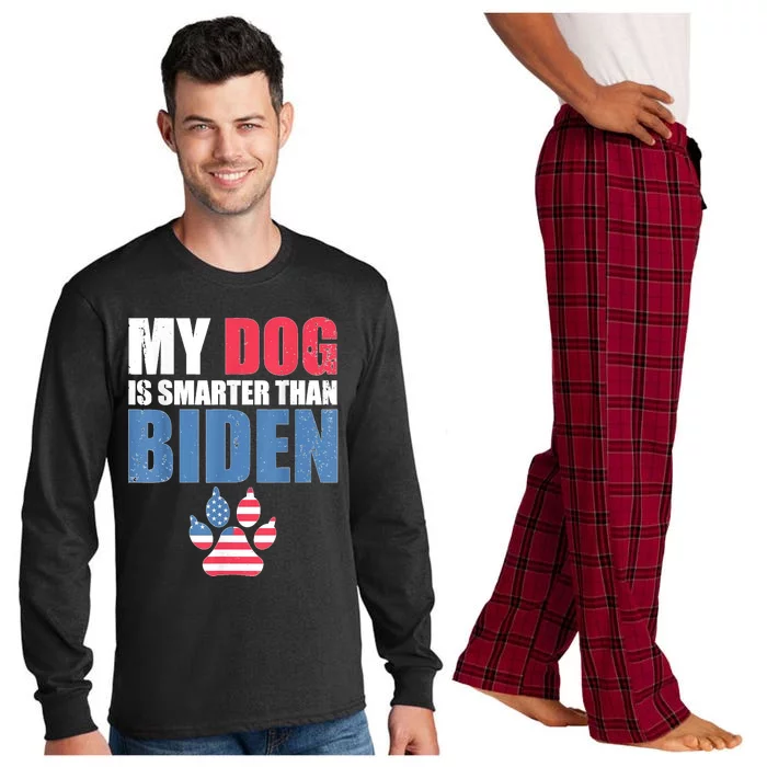 My Dog Is Smarter Than Your President Biden Funny Anti Biden Long Sleeve Pajama Set