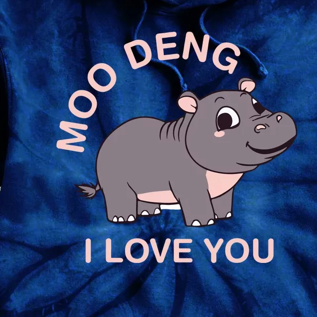 Moo Deng I Love You Tie Dye Hoodie