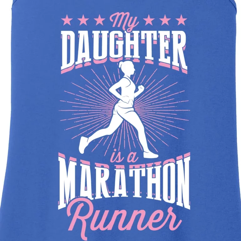 My Daughter Is A Marathon Runner Proud Mom Dad Cute Gift Ladies Essential Tank