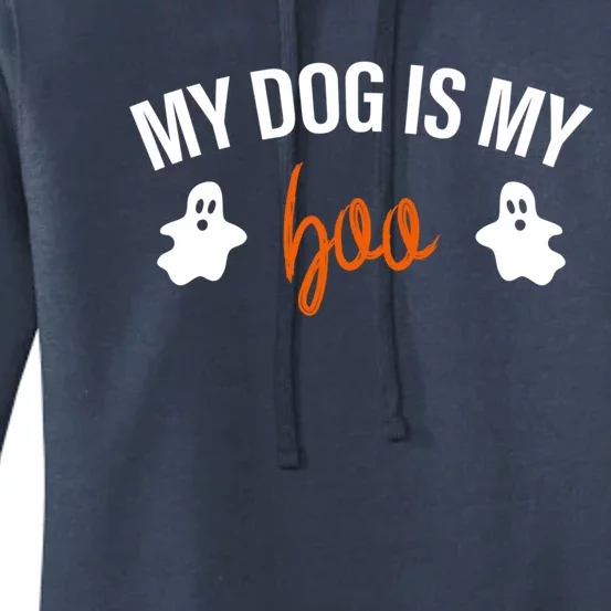 My Dog Is My Boo Funny Dog Owner Halloween Costume Pajamas Gift Women's Pullover Hoodie