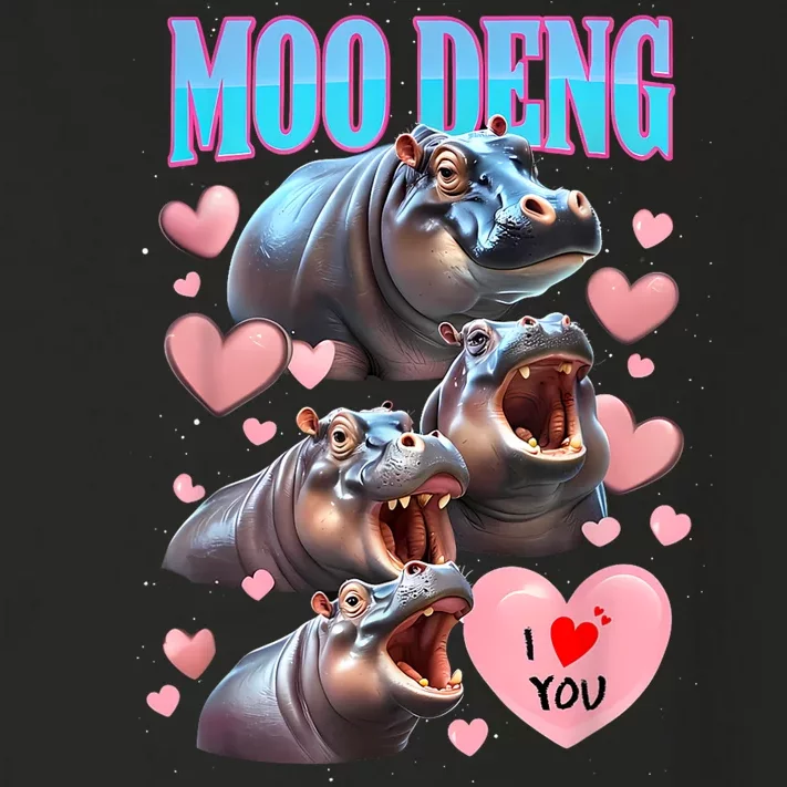 Moo Deng I Love You Pygmy Hippopotamus Toddler Long Sleeve Shirt