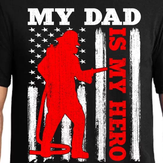 My Daddy Is My Hero Usa Flag Firefighter Fire Dad Funny Gift Pajama Set