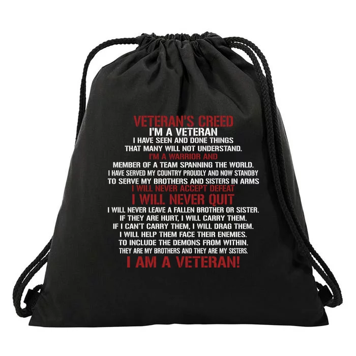 Memorial Day Im A Veteran Drawstring Bag