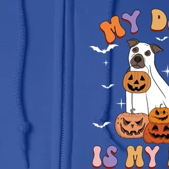 My Dog Is My Boo Ghost Funny Halloween Dog Lovers Boo Dog Gift Full Zip Hoodie