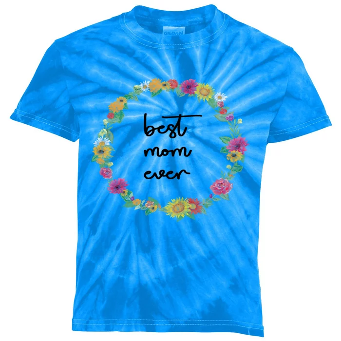 Mother's Day Idea Best Mom Ever With Watercolor Colors Gift Kids Tie-Dye T-Shirt