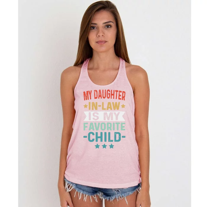 My Daughter In Law Is My Favorite Child Funny Family Gifts Women's Knotted Racerback Tank