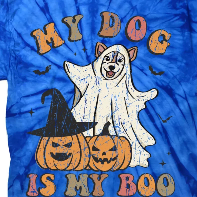 My Dog Is My Boo Ghost Spooky Halloween Dog Lover Groovy Cool Gift Tie-Dye T-Shirt