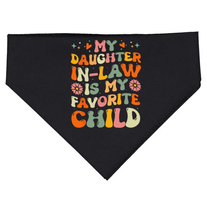 My Daughter In Law Is My Favorite Child Funny Family Retro USA-Made Doggie Bandana