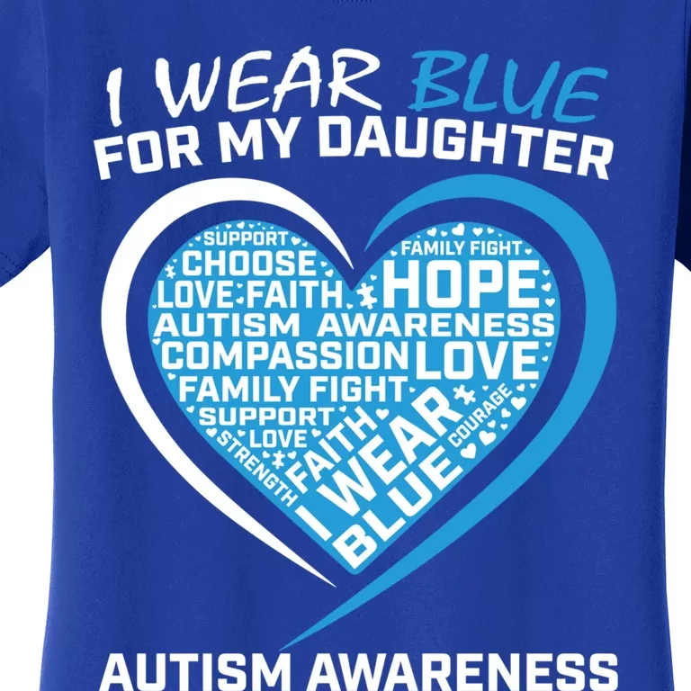 Mom Dad I Wear Blue For My Daughter Autism Awareness Gift Women's T-Shirt