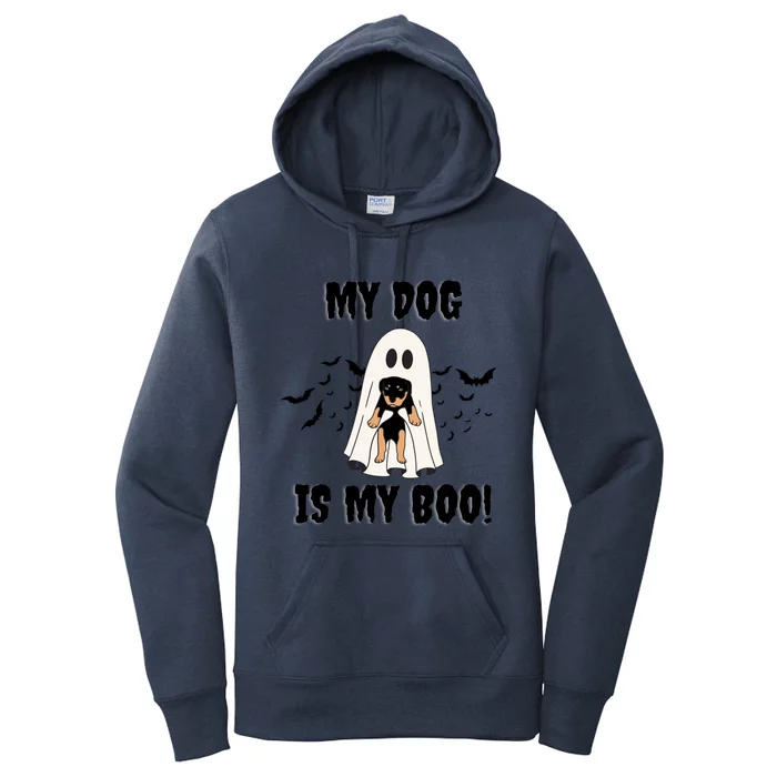 My Dog Is My Boo Ghost Spooky Halloween Dog Lover Groovy Gift Women's Pullover Hoodie