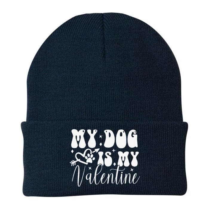 My Dog Is My Valentine Dog Valentines Day Knit Cap Winter Beanie