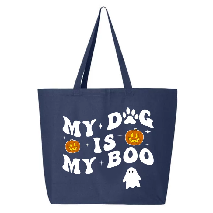 My Dog Is My Boo Groovy Ghost Dog Halloween Funny Gift 25L Jumbo Tote