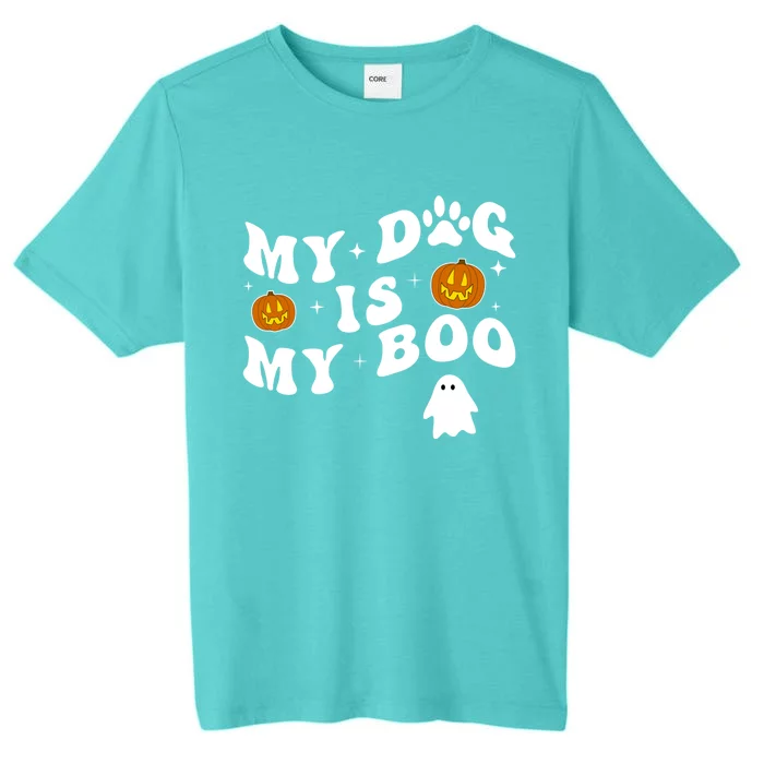 My Dog Is My Boo Groovy Ghost Dog Halloween Funny Gift ChromaSoft Performance T-Shirt