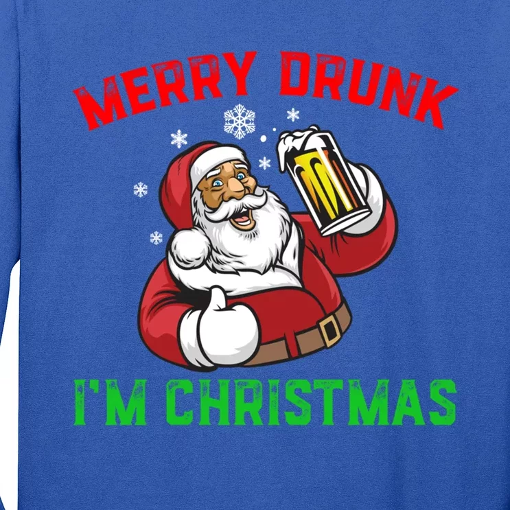 Merry Drunk IM Christmas Santa Ing Beer Gift Long Sleeve Shirt