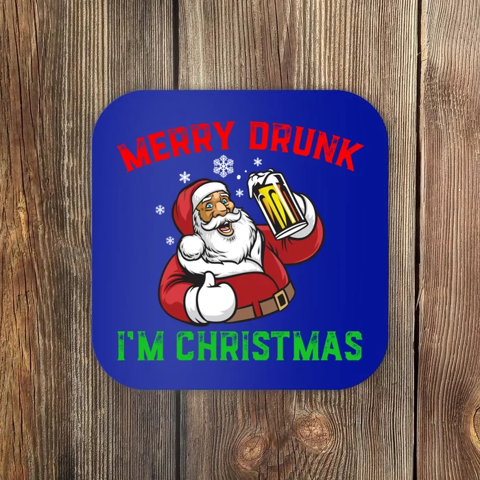 Merry Drunk IM Christmas Santa Ing Beer Gift Coaster