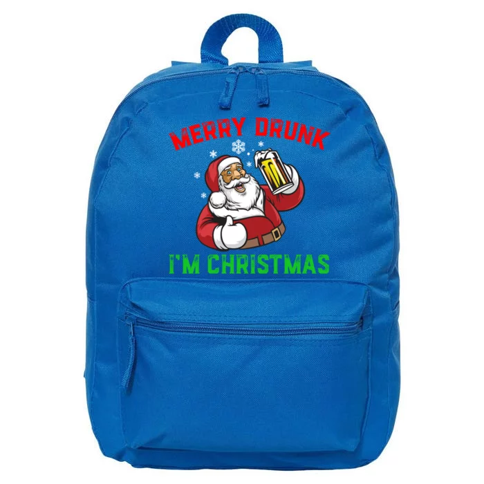 Merry Drunk IM Christmas Santa Ing Beer Gift 16 in Basic Backpack